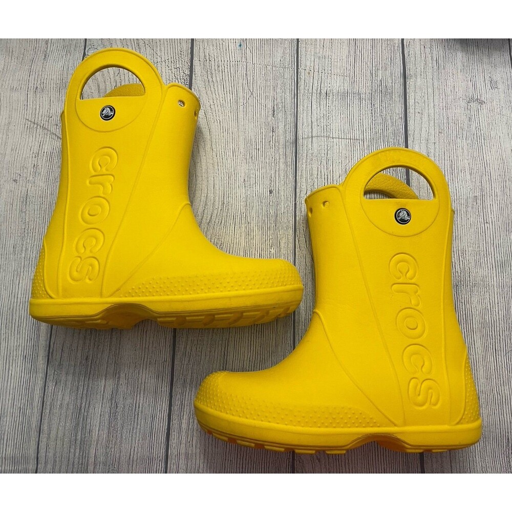 Yellow Croc Crocs Boy Girl Boots, Size Youth 2